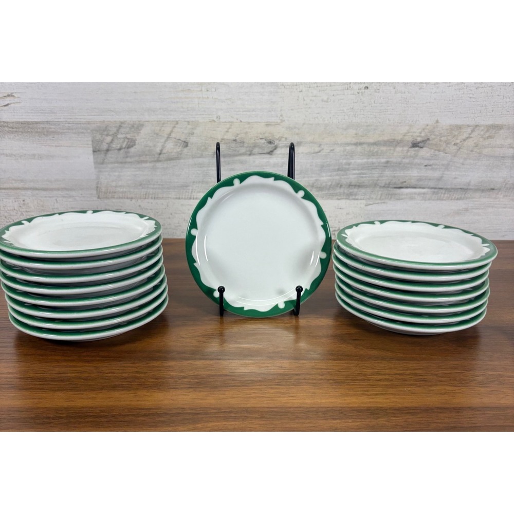 Shenango Everglade‎ Green Bread Butter Plates  Salad Plates 1954-63 Qty 16 5.5"